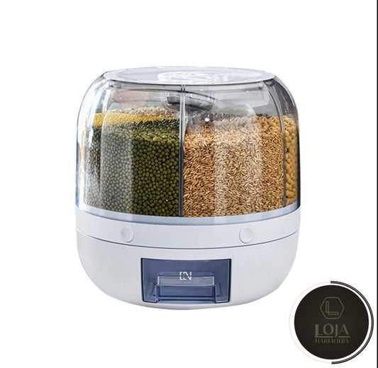 Gourmet Rotatório © - Porta Grãos com 6 Divisórias.
