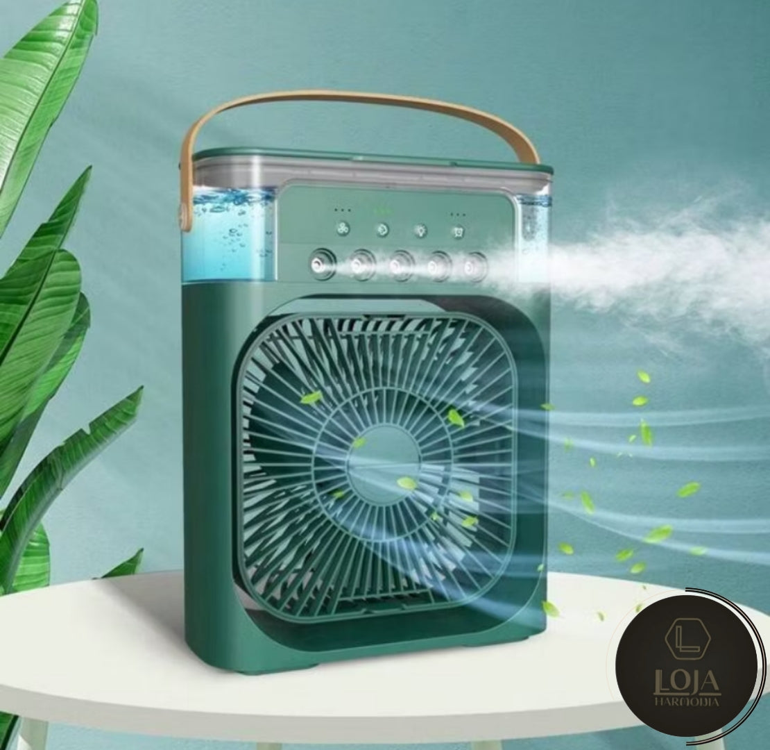AirRefresh © - Mini Ventilador e Umidificador de Ar Portátil 3 em 1