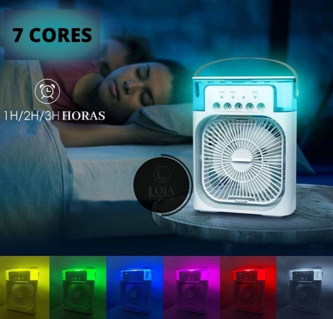 AirRefresh © - Mini Ventilador e Umidificador de Ar Portátil 3 em 1