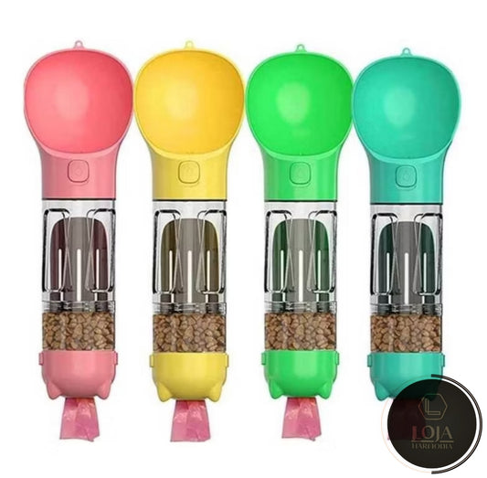 PetStop © - Garrafa Pet Portátil 4 em 1