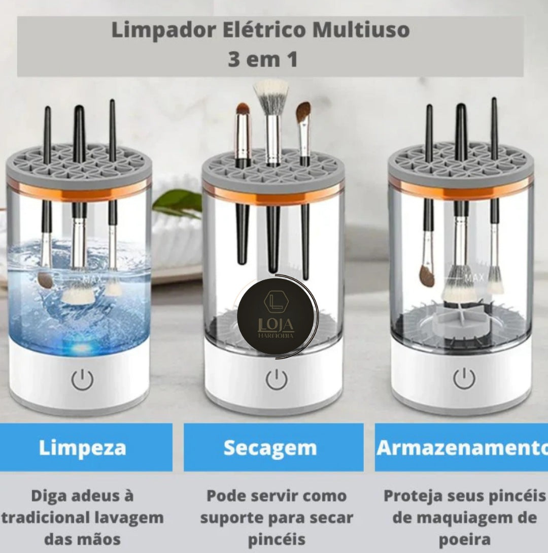 FreshMakeUp © - Limpador de Pincéis de Maquiagem Elétrico 3 em 1