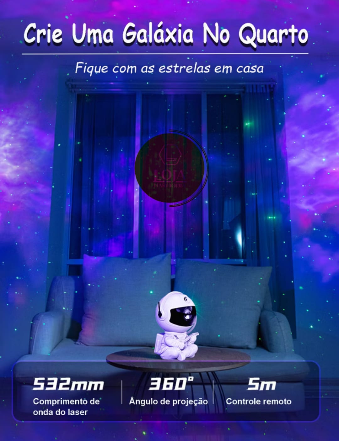 Luminária Projetor Astronauta © - Luminária Celestial