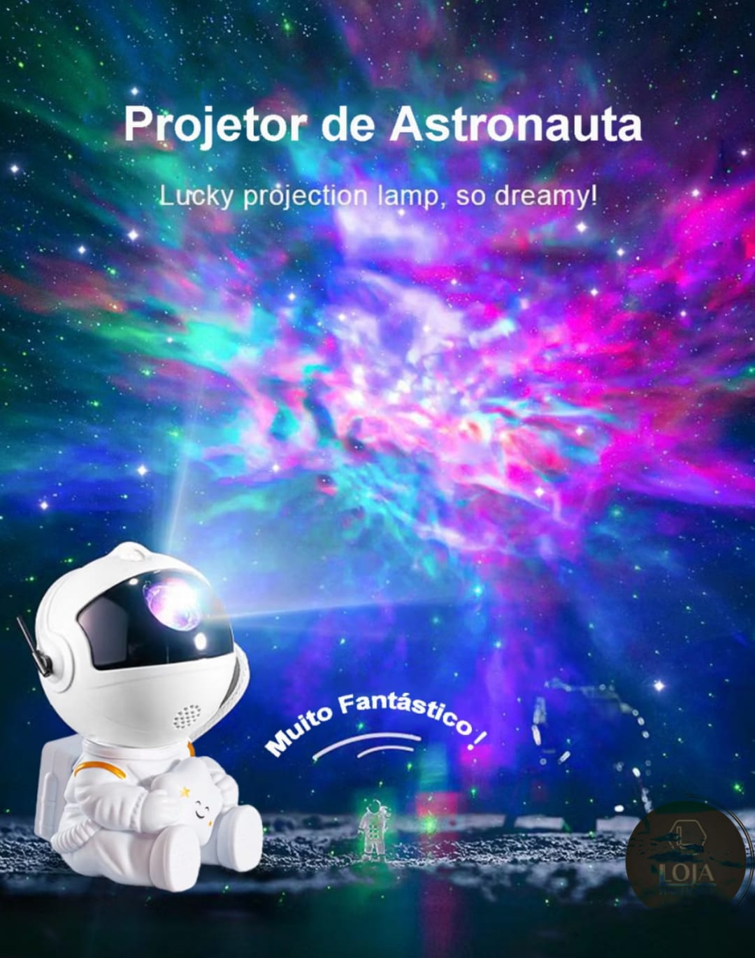 Luminária Projetor Astronauta © - Luminária Celestial