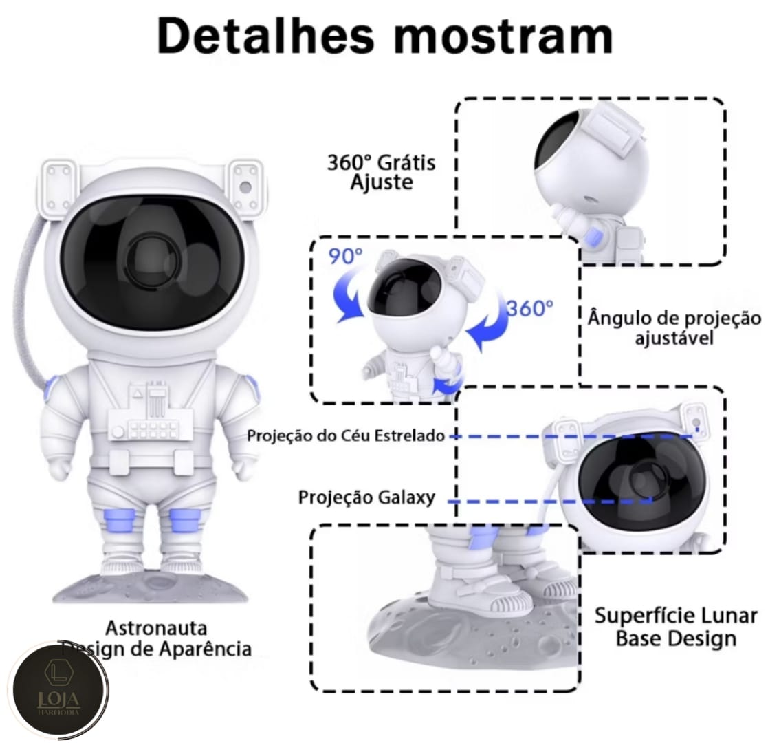 Luminária Projetor Astronauta © - Luminária Celestial
