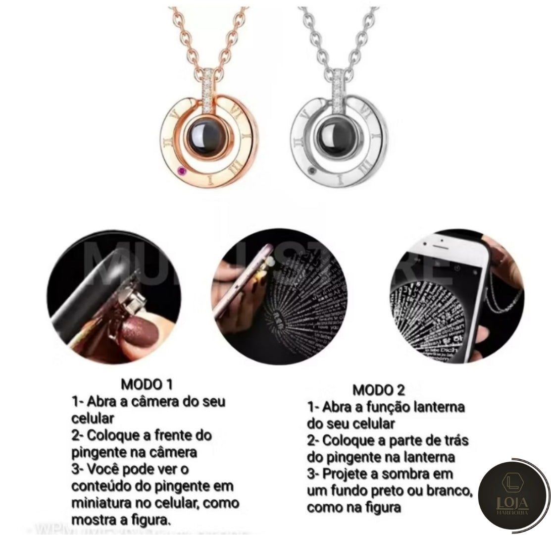 Colar eu Te amo em 100 Línguas © - Frete Gratis