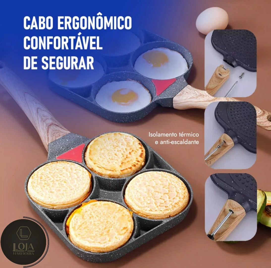 Panela Multiuso 4 em 1 Antiaderente © - Ideal para Panquecas, Hambúrgueres, Ovos e Tapiocas
