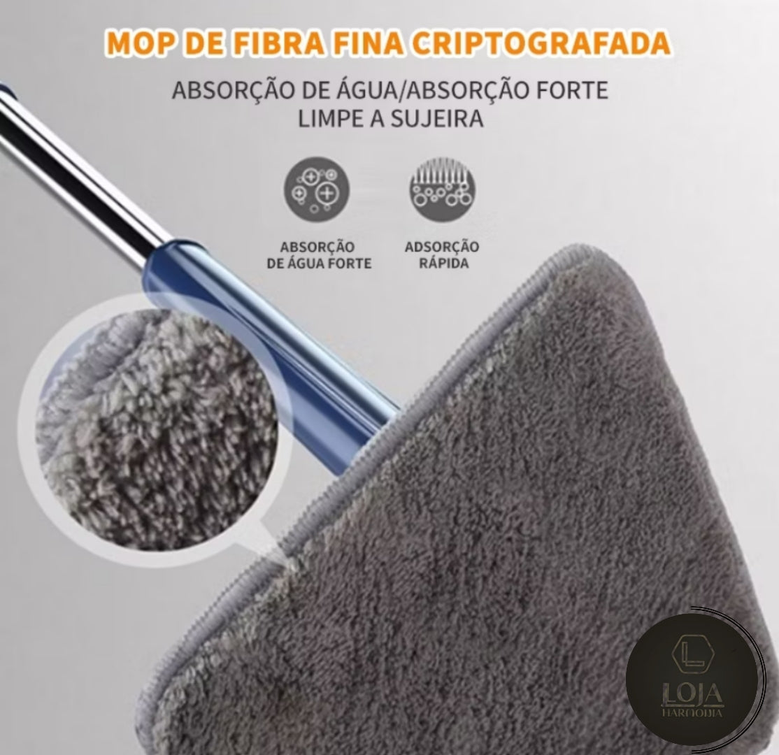 Mop Triangular Giratório 360º © - DOIS Panos Extra Grátis