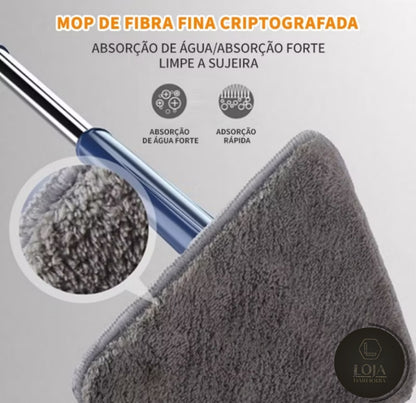 Mop Triangular Giratório 360º © - DOIS Panos Extra Grátis