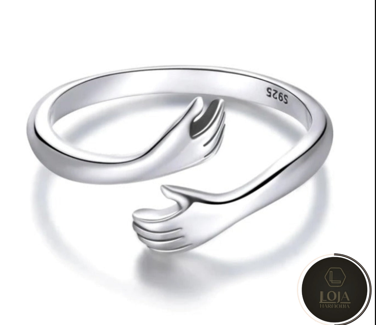 Anel Abraço Infinito © - Prata 925 Tamanho Ajustável COMPRE 1 LEVE 2