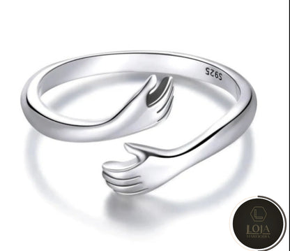 Anel Abraço Infinito © - Prata 925 Tamanho Ajustável COMPRE 1 LEVE 2