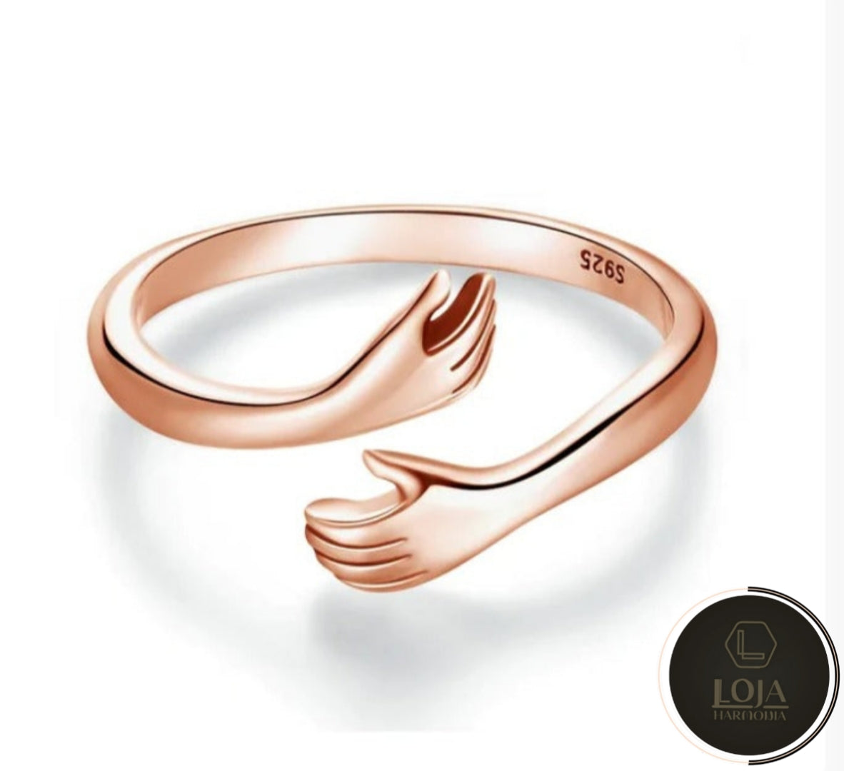 Anel Abraço Infinito © - Prata 925 Tamanho Ajustável COMPRE 1 LEVE 2