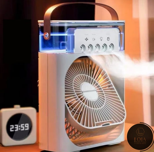 AirRefresh © - Mini Ventilador e Umidificador de Ar Portátil 3 em 1