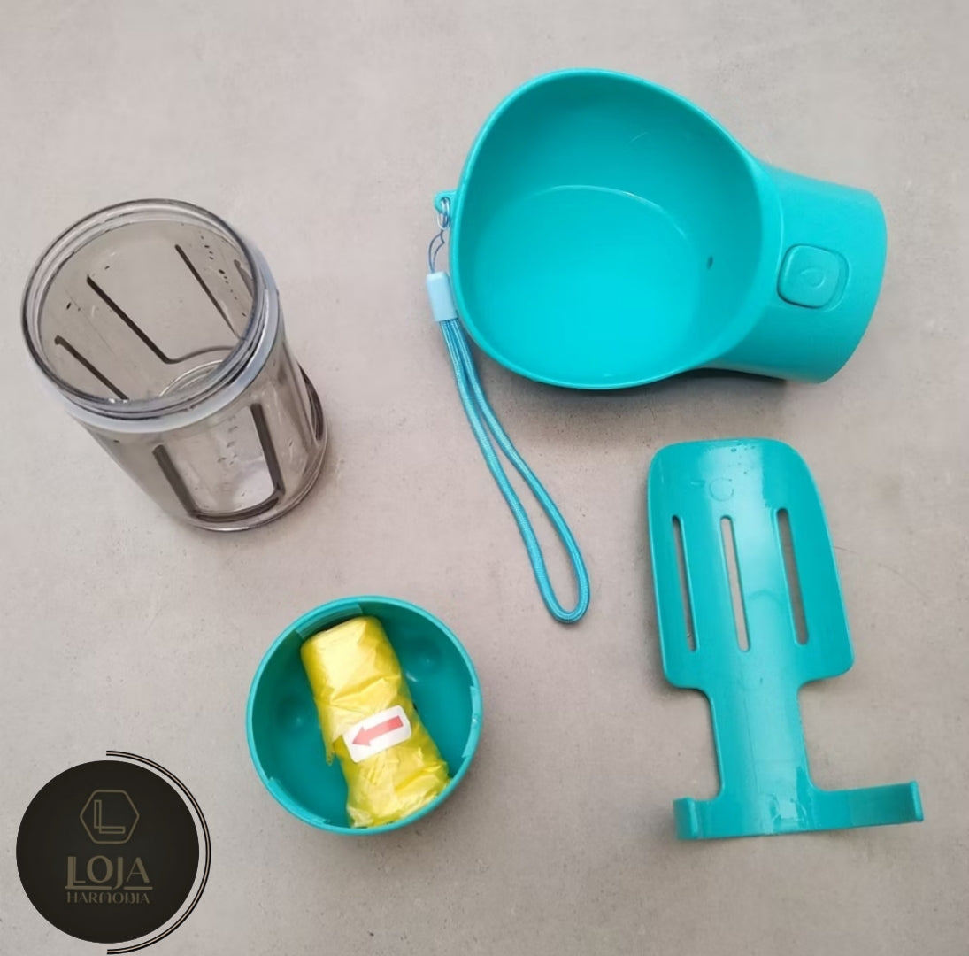 PetStop © - Garrafa Pet Portátil 4 em 1