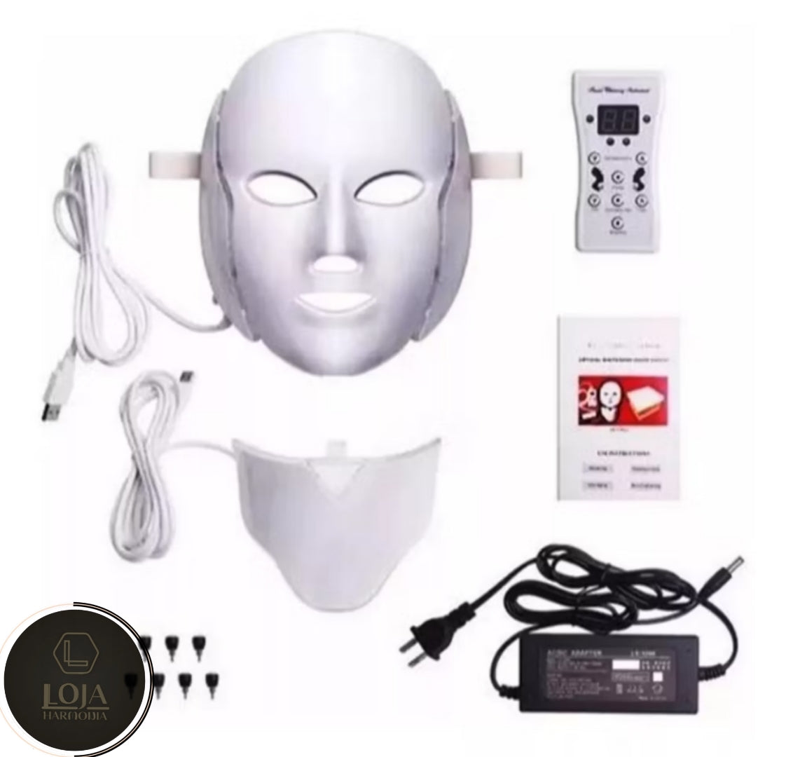 SkinRay © - Máscara de Fototerapia Facial LED 7 Cores
